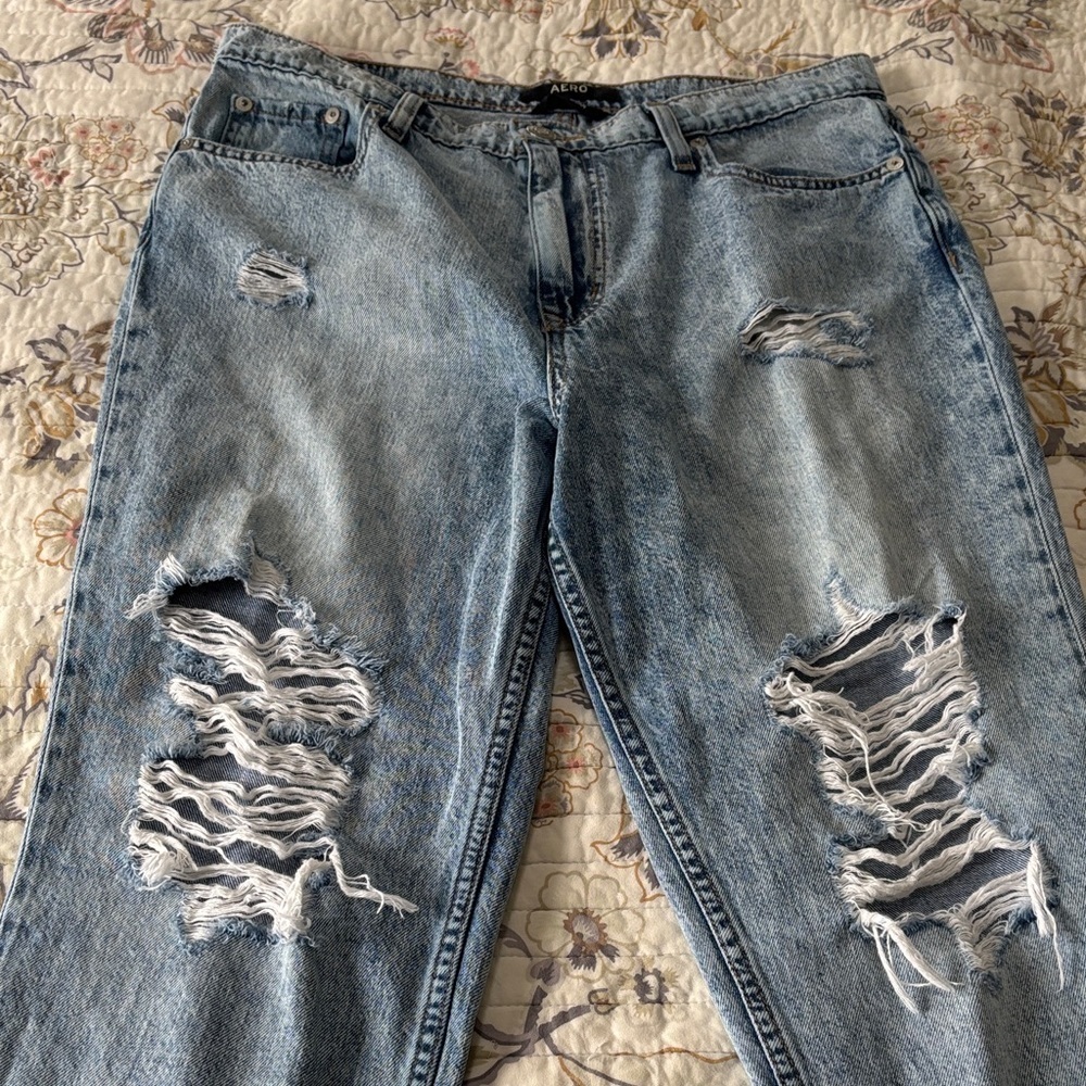 Aero Distressed Blue Jeans - Picture 9 of 9